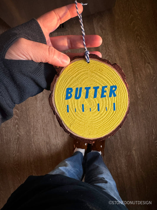 Butter Wood Slice Ornament