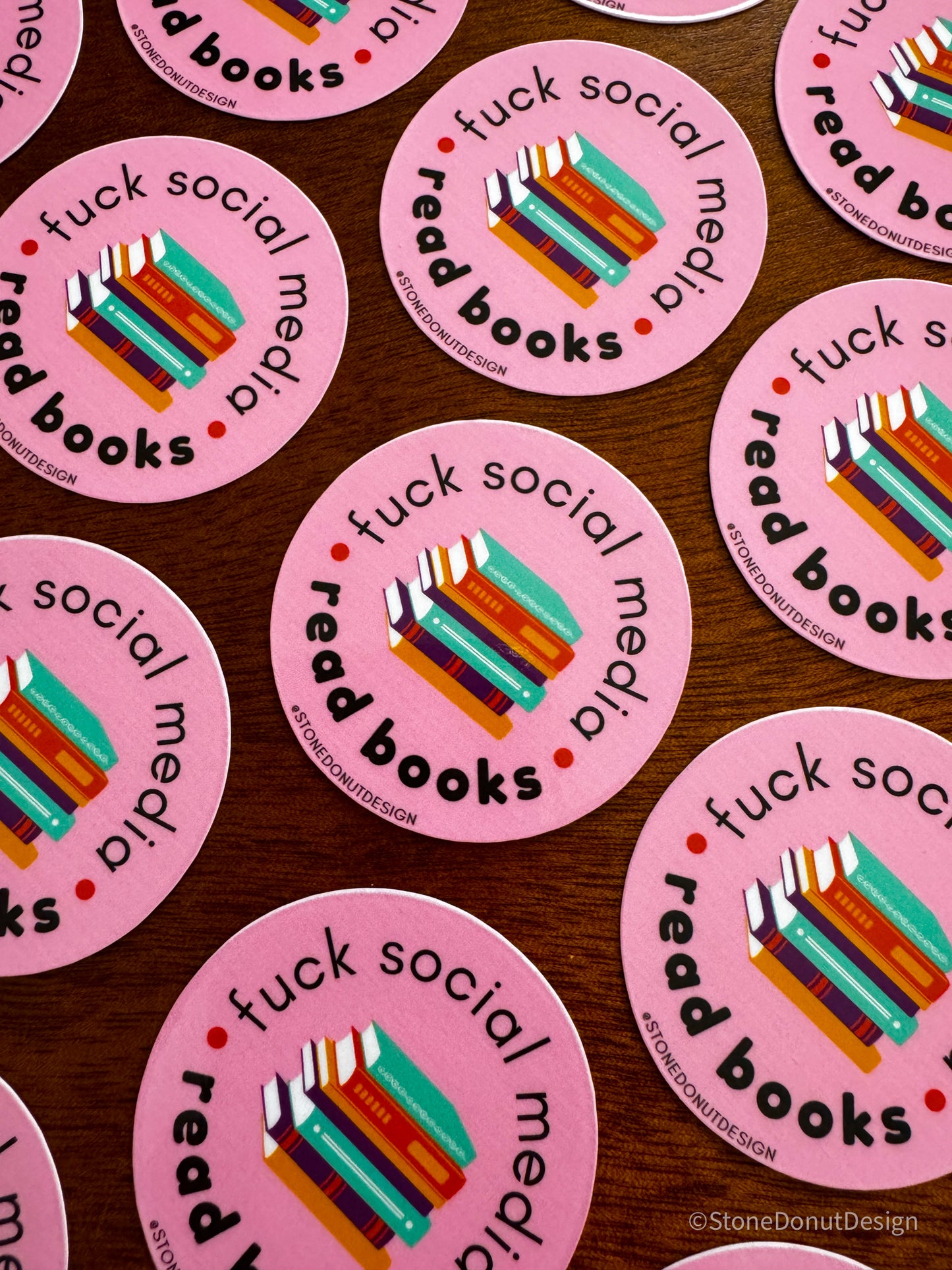 Fuck Social Media Read Books Sticker