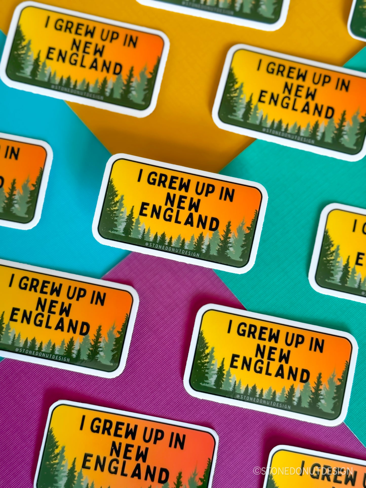 I Grew Up in New England Vinyl Sticker