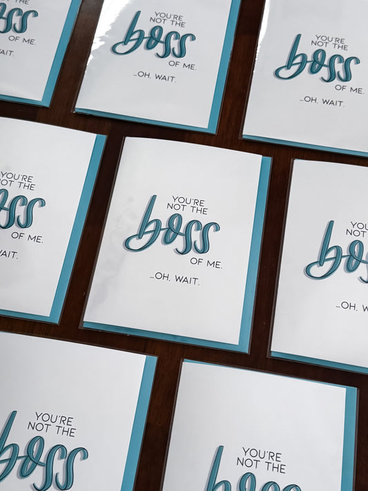 You're Not the Boss of Me Funny Boss's Day Card by StoneDonut Design