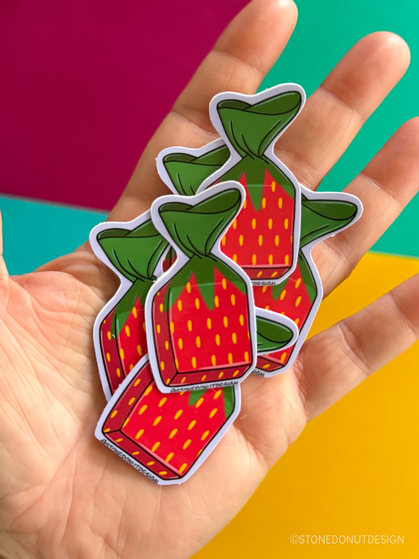 Strawberry Hard Candy Vinyl Sticker