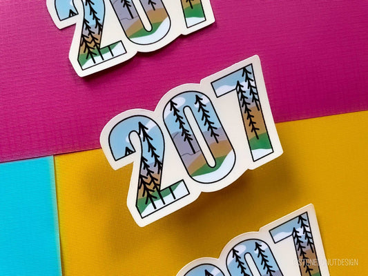 207 Maine Vinyl Sticker