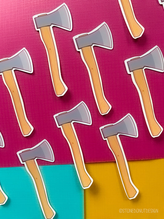 Wooden Axe Vinyl Sticker