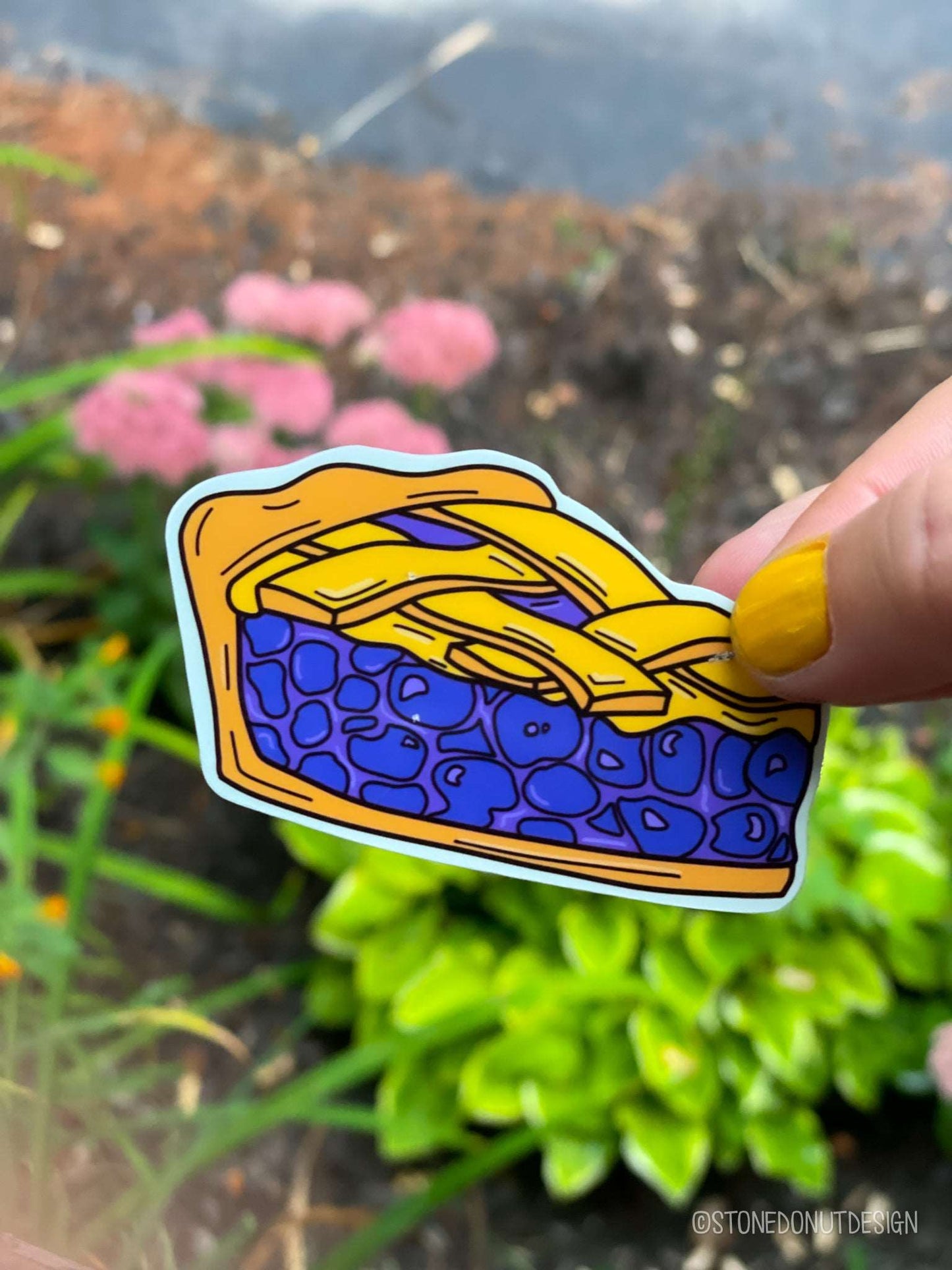Blueberry Pie Slice Vinyl Sticker