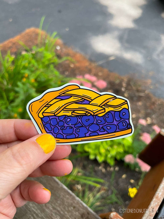Blueberry Pie Slice Vinyl Sticker