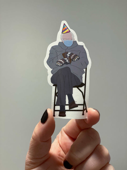 Bernie Sanders Mittens Vinyl Sticker