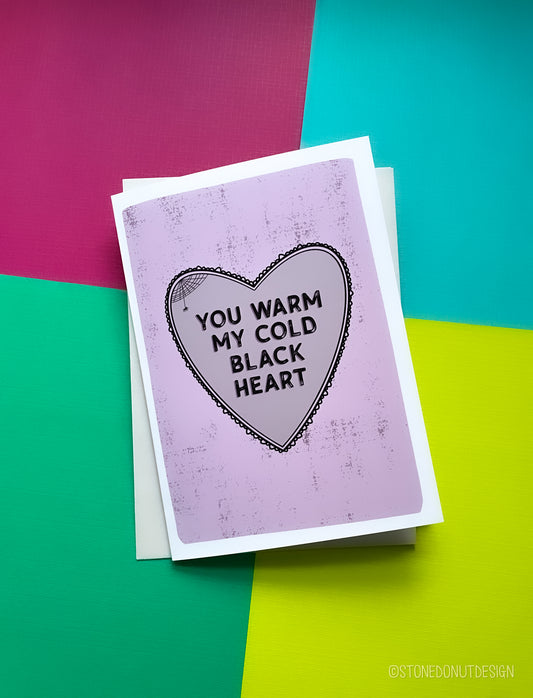 My Cold Black Heart Valentine Card by StoneDonut Design