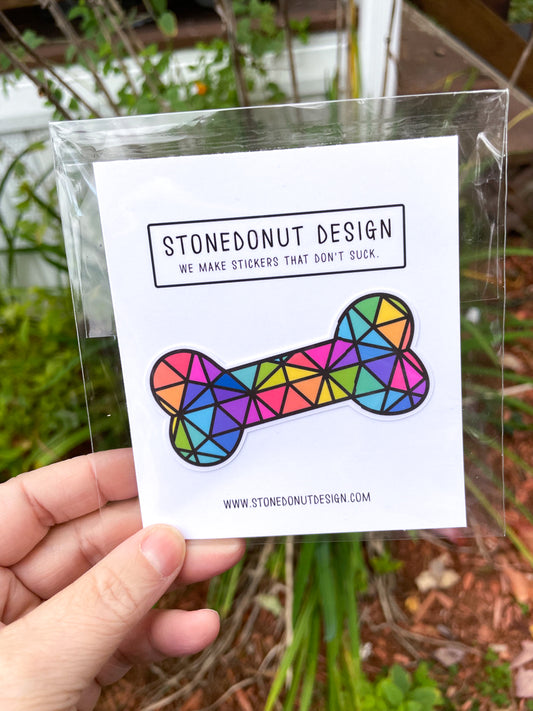 Gem Dog Bone Vinyl Sticker