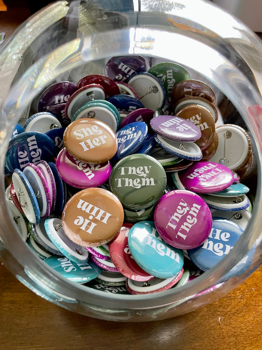 Pronoun Pinback Buttons (1.25" diameter)