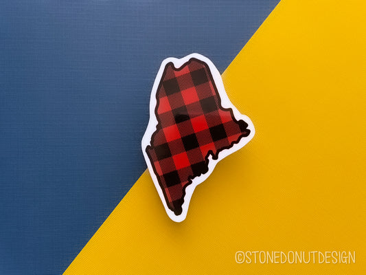 Plaid Maine Vinyl Sticker