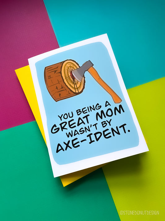 Axe Throwing Lumberjack Mother's Day Card by StoneDonut Design