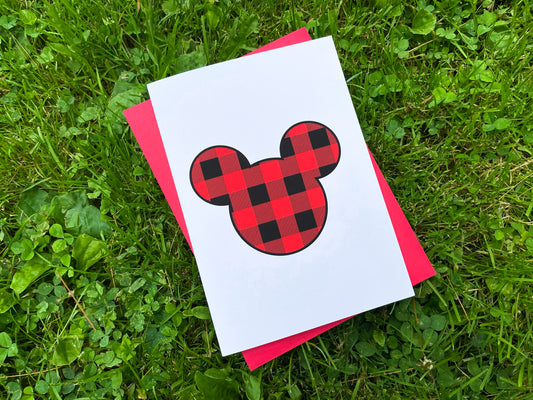 Plaid Mickey Card