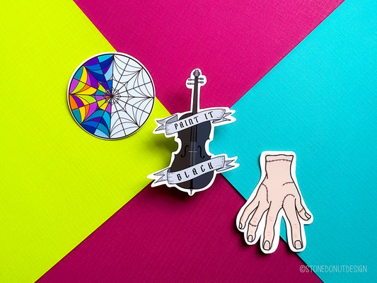 Wednesday Addams Vinyl Sticker Trio