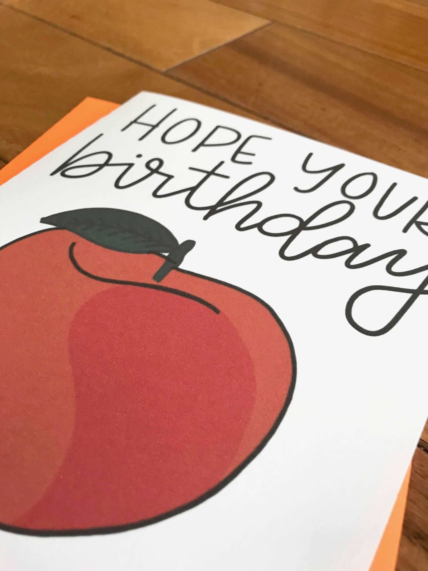 Cute Handmade Peachy Birthday Card by StoneDonut Design