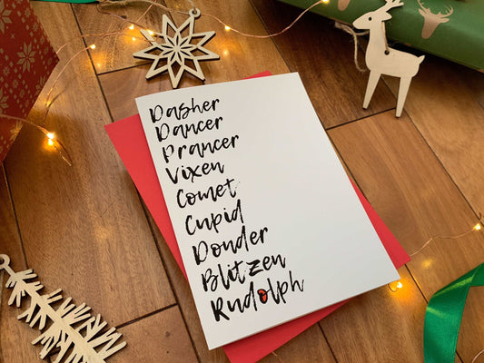 Fun Reindeer Holiday Handmade Greeting Card from StoneDonut Design