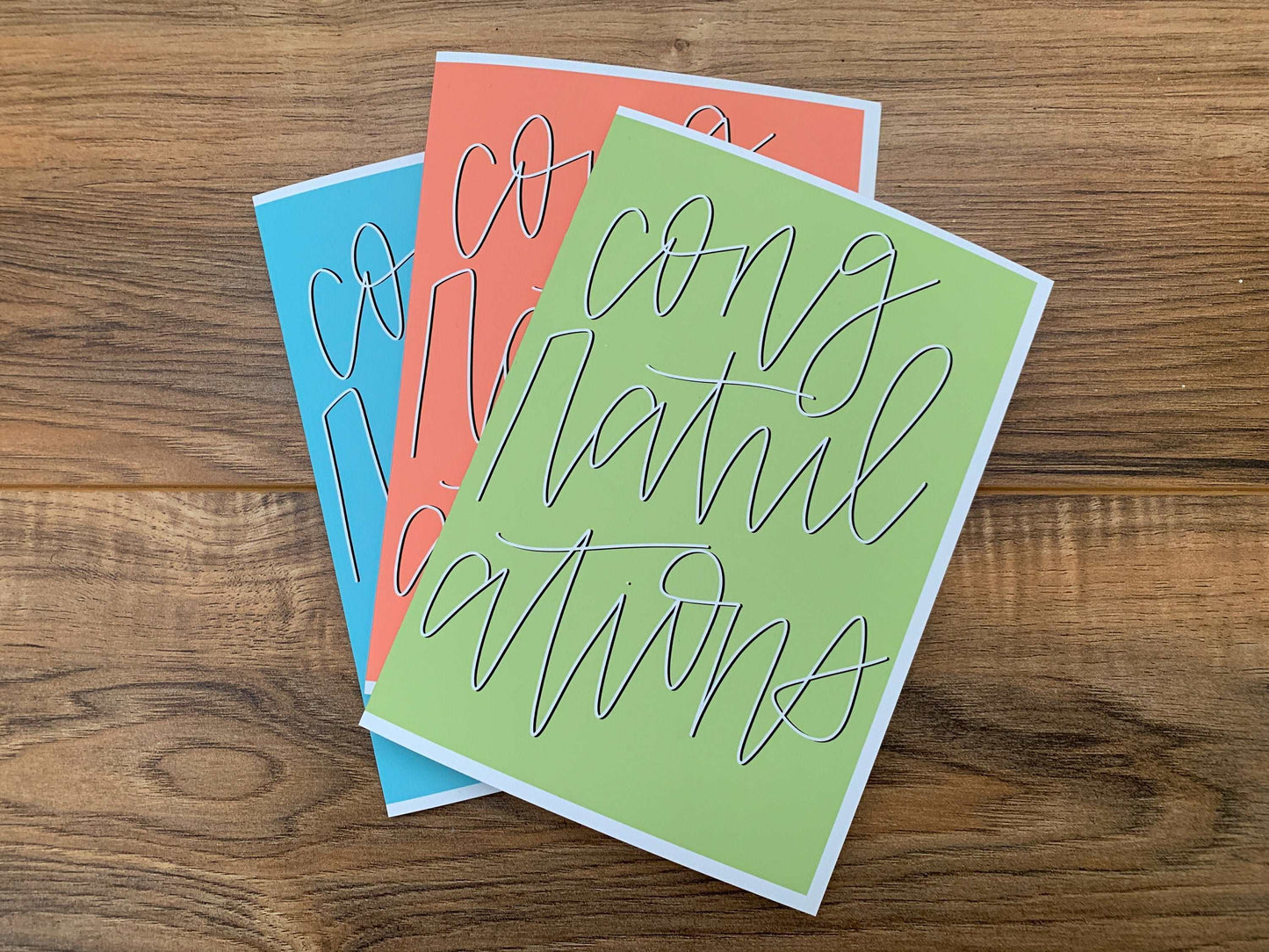 Congratulations Script Handlettered Card by StoneDonut Design