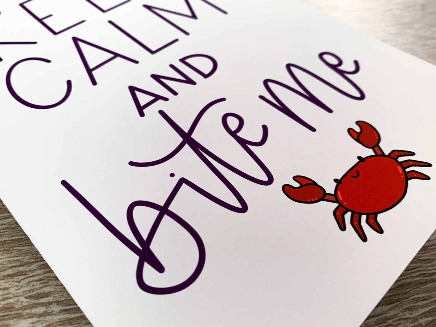 Funny Handmade Note Card Keep Calm and Bite Me by StoneDonut Design