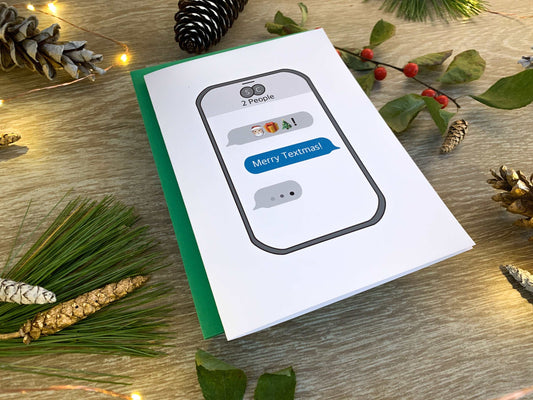 Funny Handmade Christmas Text Message Card by StoneDonut Design