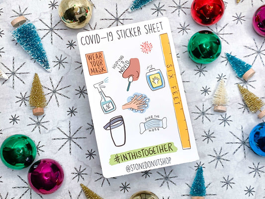 COVID-19 Coronavirus Journal Planner Matte Sticker Sheet by StoneDonut Design