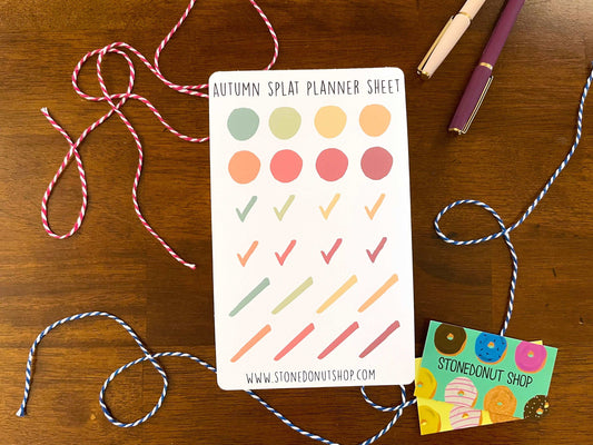Colorful Splat Planner Sticker Sheet by StoneDonut Design