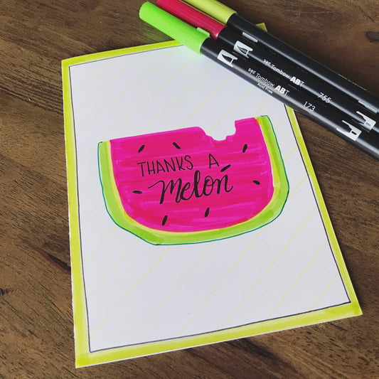 Thanks a Melon Thank You Card by StoneDonut Design