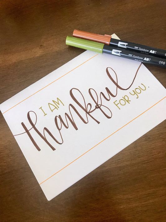 I Am Thankful For You Handmade Card by StoneDonut Design