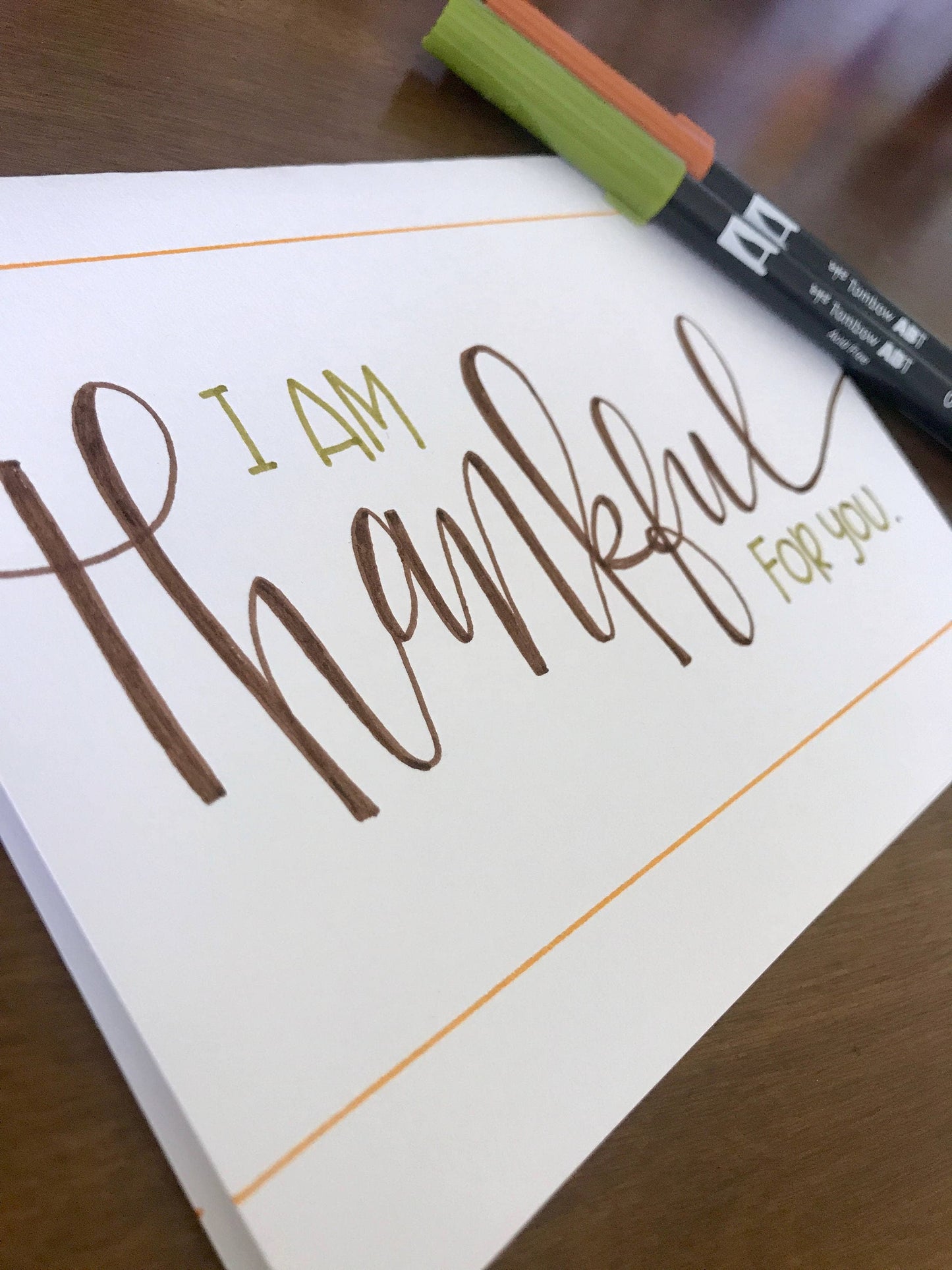 I Am Thankful For You Handmade Card by StoneDonut Design