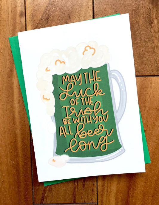 Luck of the Irish St. Paddy's Day Beer Card by StoneDonut Design