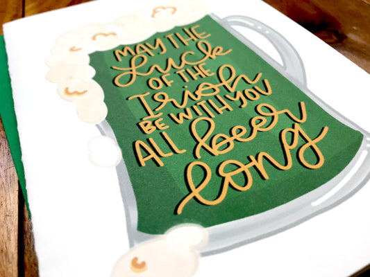 Luck of the Irish St. Paddy's Day Beer Card by StoneDonut Design