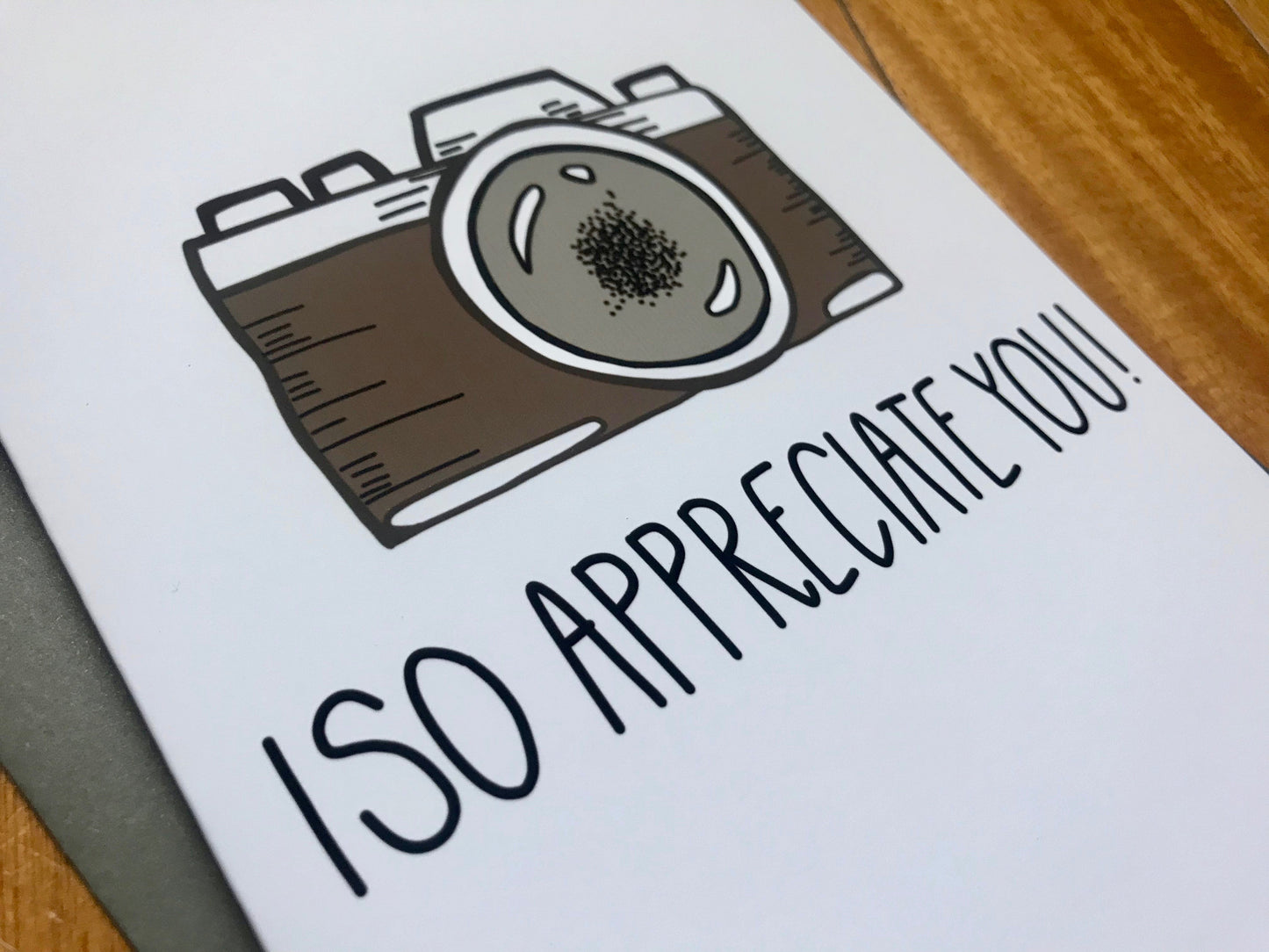 Handmade Camera Photography Thank You Card I So Appreciate You by StoneDonut Design