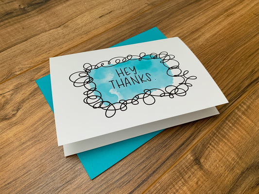 Hey Thanks Thank You Card BY StoneDonut Design