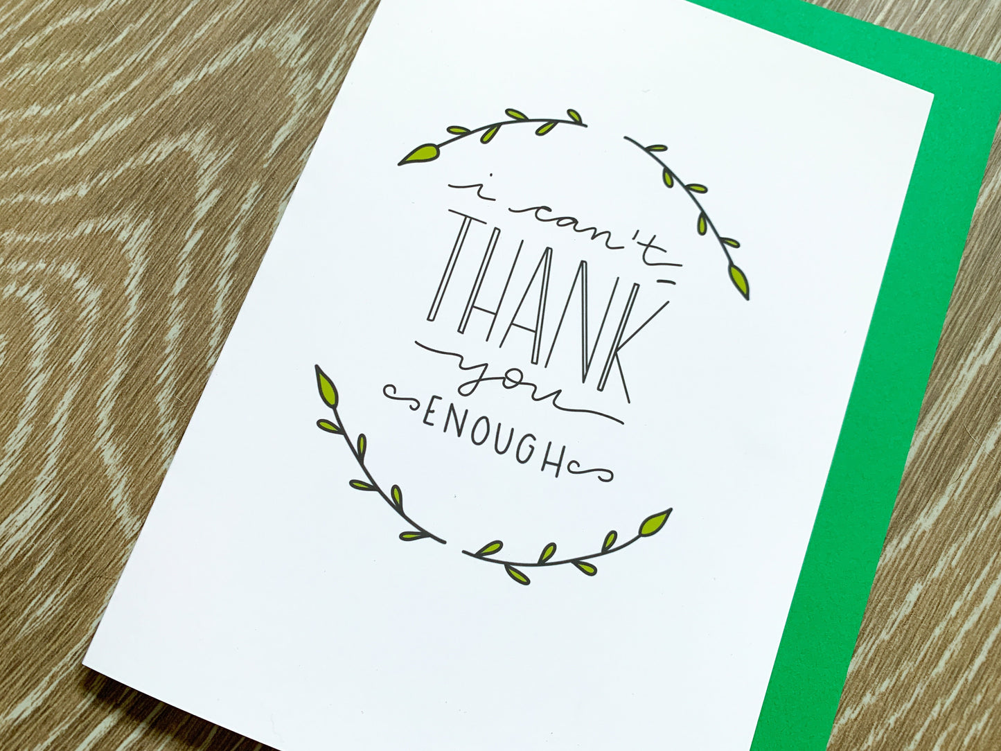 Simple Handmade Thank You Card by StoneDonut Design