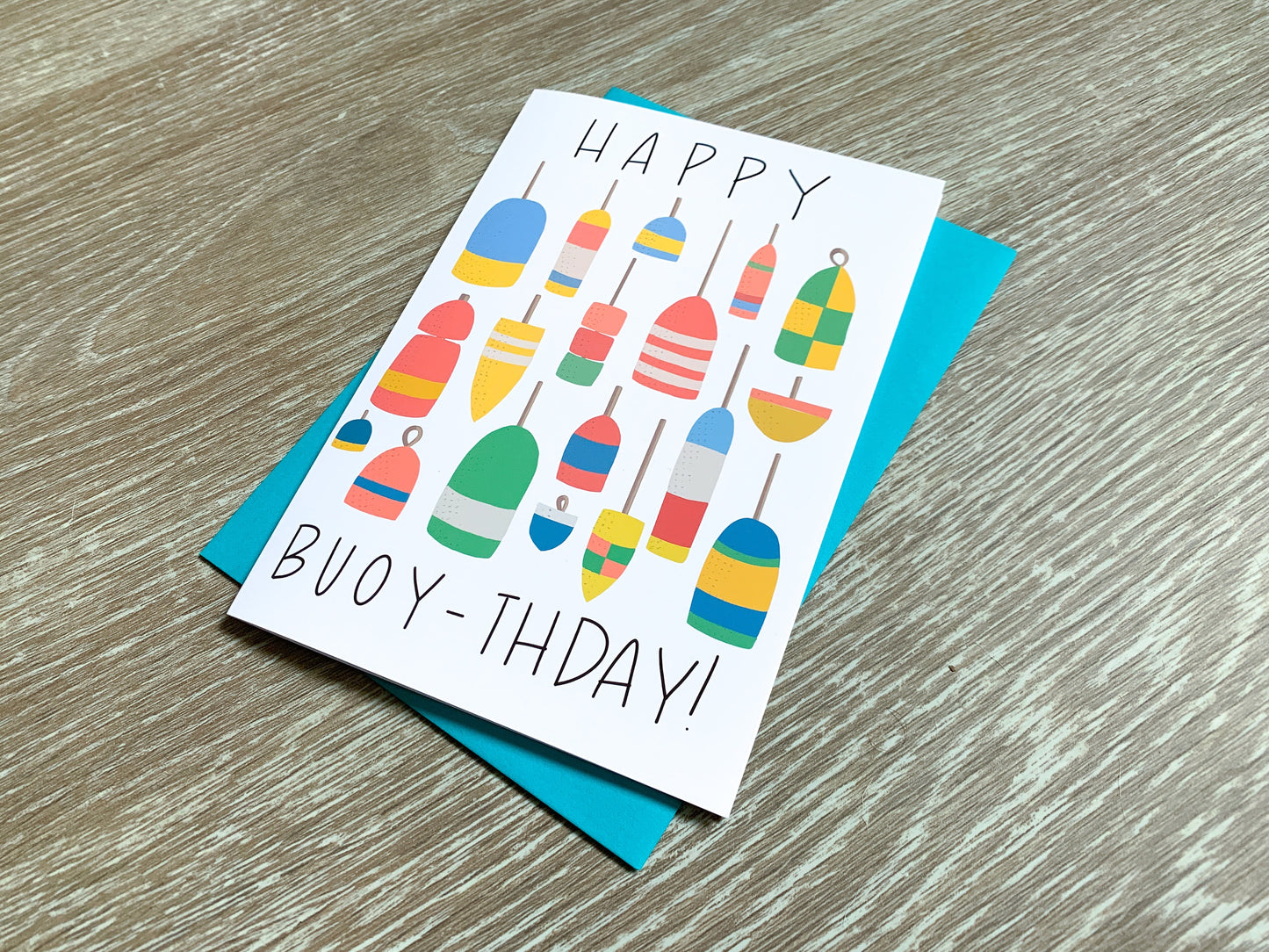 Handmade Boating Buoy Birthday Card by StoneDonut Design