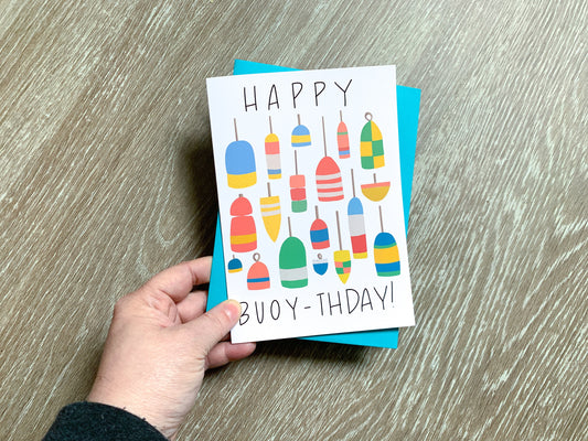 Handmade Boating Buoy Birthday Card by StoneDonut Design