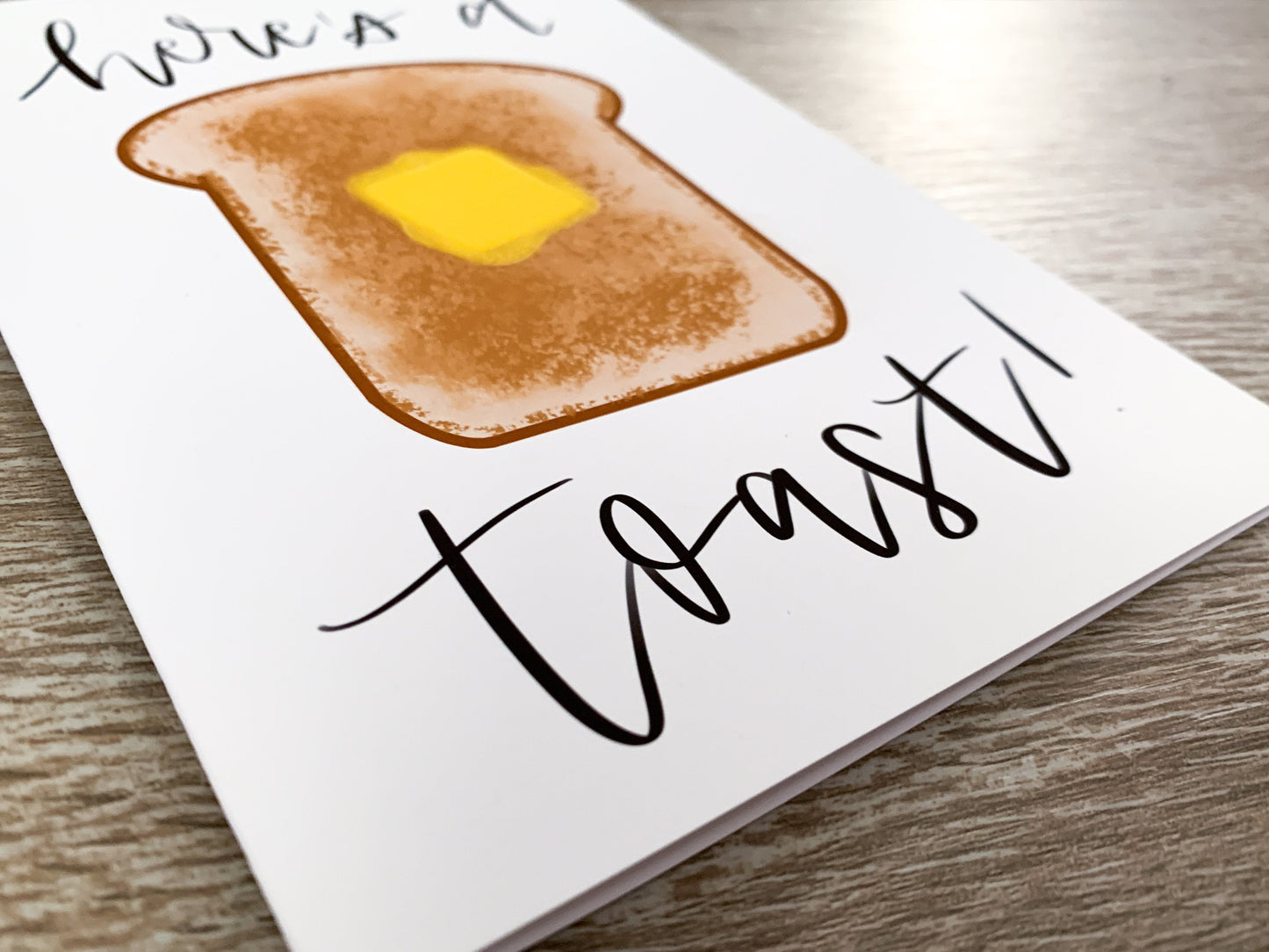 Here's a Toast Handmade Celebration Card Congrats by StoneDonut Design