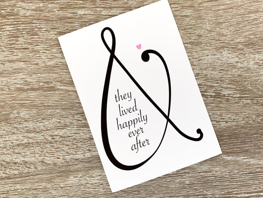 Handmade Wedding Card Happily Ever After Ampersand by StoneDonut Design
