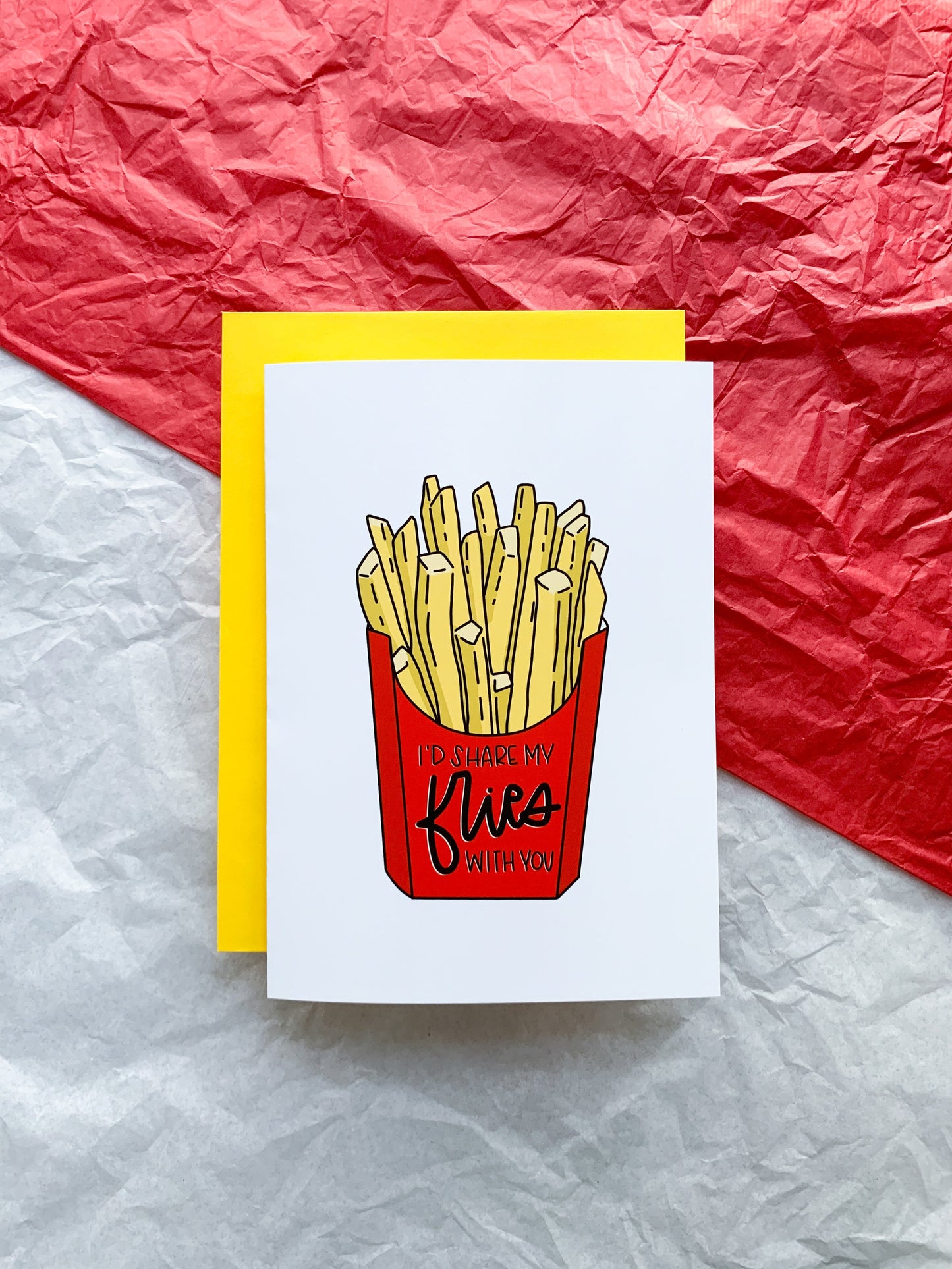 Share My Fries Funny Valentine Love Card by StoneDonut Design
