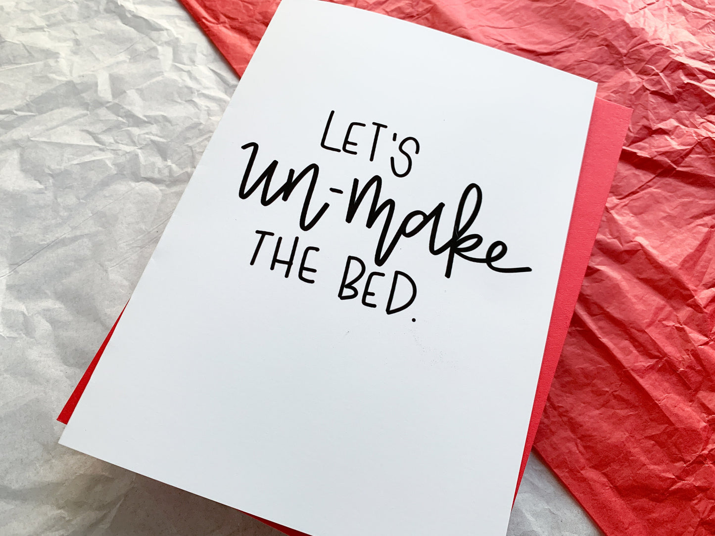 Un-Make the Bed Romantic Valentine's Day Card by StoneDonut Design