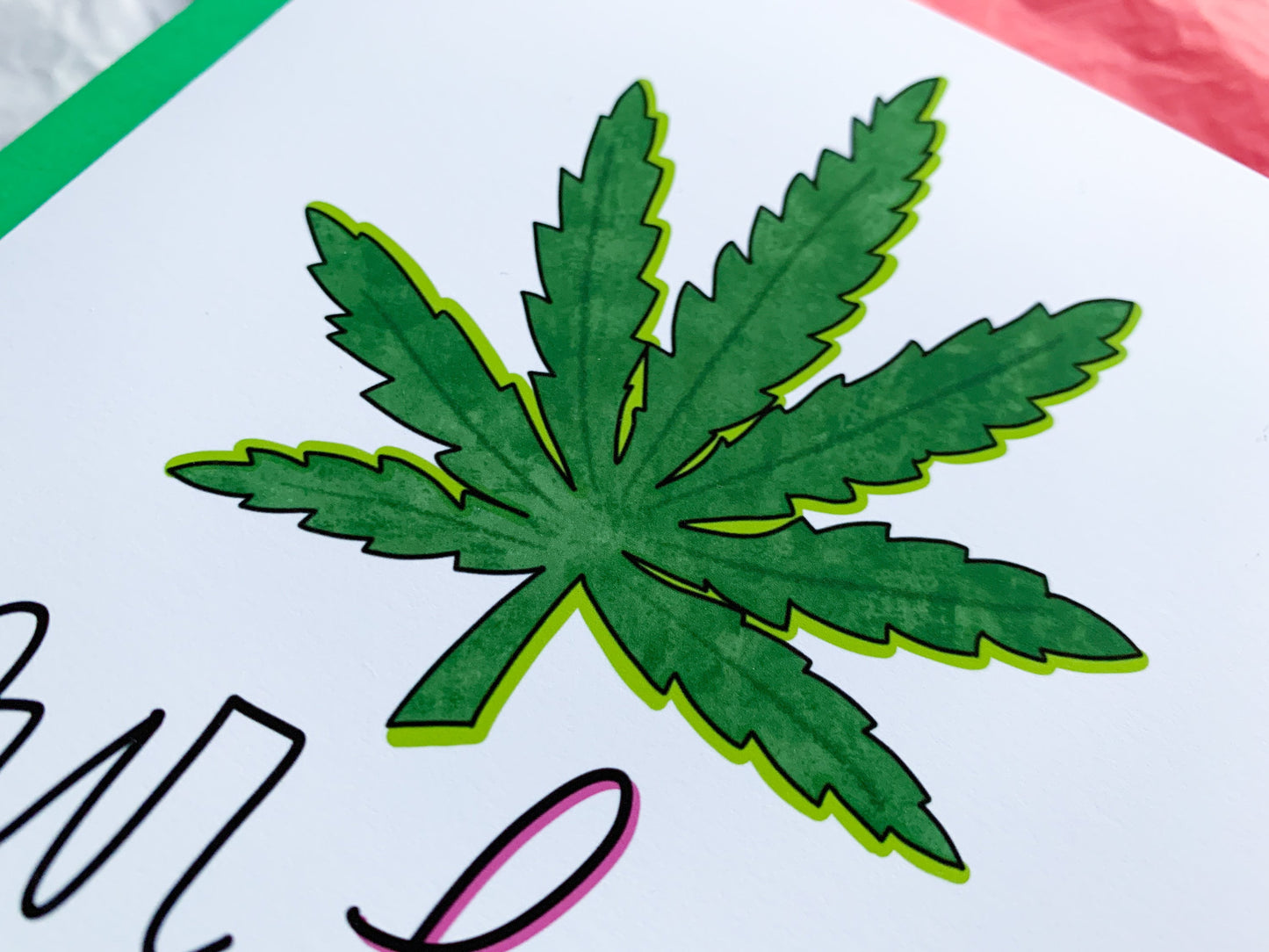 Your Love Gets Me High Handmade Cannabis Valentine Card by StoneDonut Design