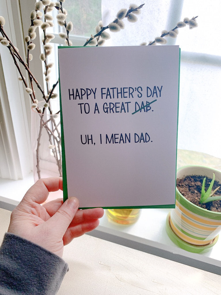 Funny Handmade Cannabis Father's Day Cards You're a Great Dab by StoneDonut Design