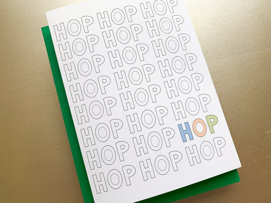 Simple Handmade Easter Hop Card by StoneDonut Design