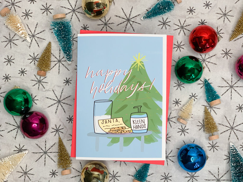Santa Has Clean Hands Christmas Card by StoneDonut Design