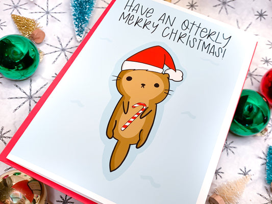 Otterly Merry Christmas Card by StoneDonut Design