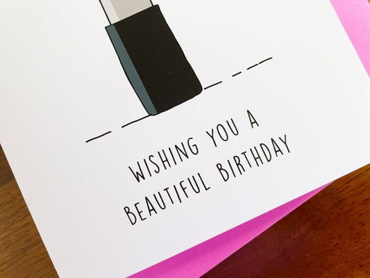 Beautiful Birthday Lipstick Birthday Card by Stone Donut Design