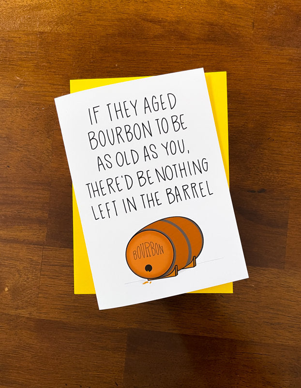 Bourbon Barrel Birthday Card by StoneDonut Design