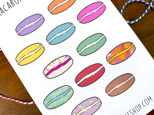 Macaron Dessert Planner Sticker Sheet by StoneDonut Design