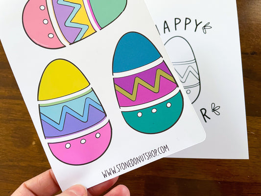 Happy Easter Card with Stickers by StoneDonut Design