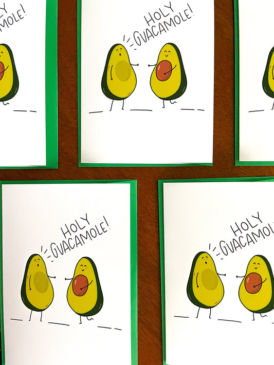New Baby Pregnancy Handmade Card Holy Guacamole Avocado by StoneDonut Design