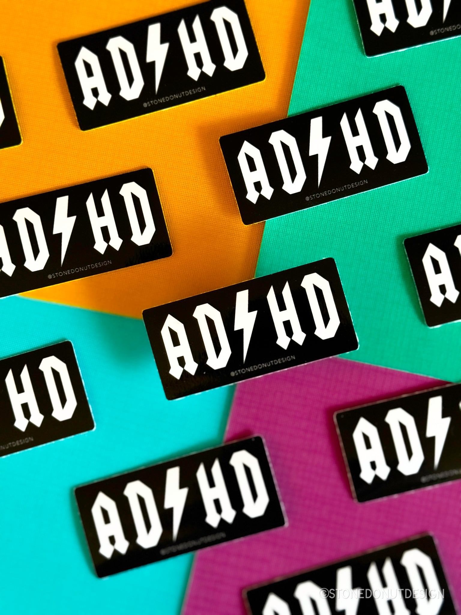 ADHD Vinyl Sticker – Stone Donut Design