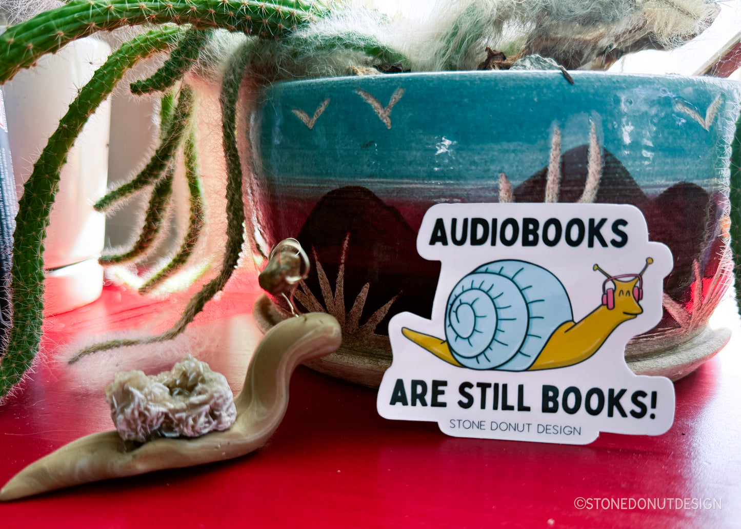 Audiobooks Are Still Books Snail Sticker